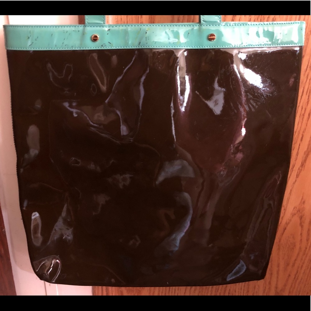 Auth Tory Burch Large Patent Leather Tote Handbag - Picture 4 of 8